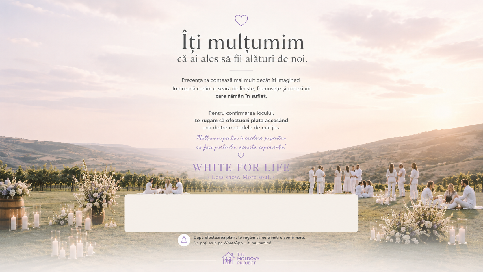 White for Life — Îți mulțumim că ai ales să fii alături de noi